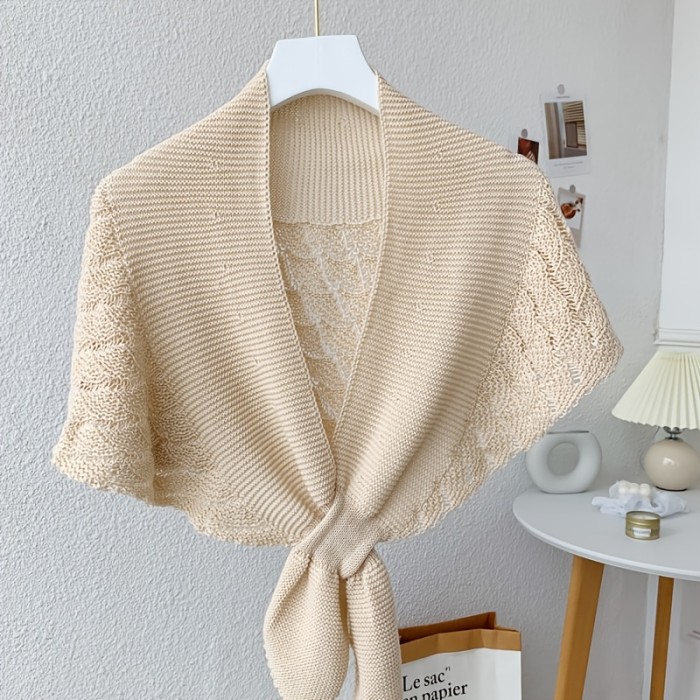 Fashion Shawl Ladies Hollow Knitting Cape Outer Small Shawl Knitted Vest Shoulder Scarf For Women