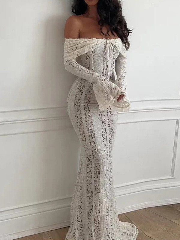 Strapless Shoulder Lace Dress
