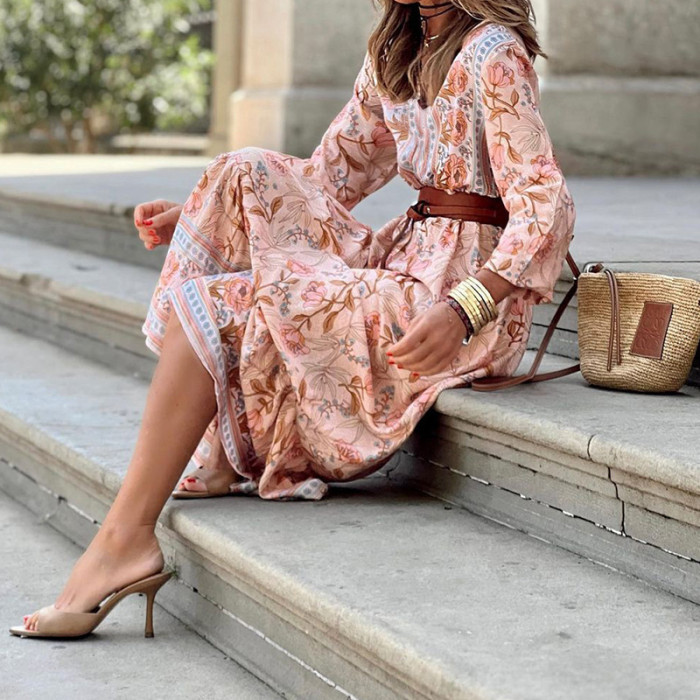 Stylish Boho Print Dress