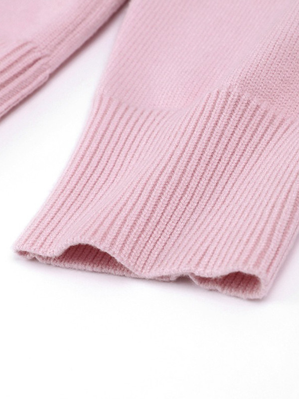 Solid Color Split-Joint Long Sleeves Loose Round-Neck Sweater Tops