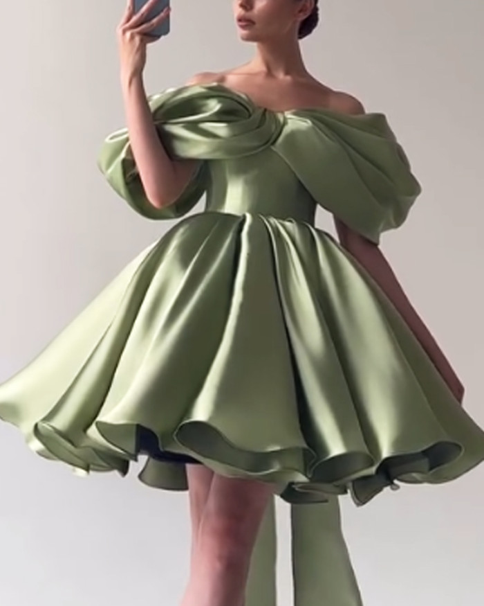 Elegant Solid Color Party Dress