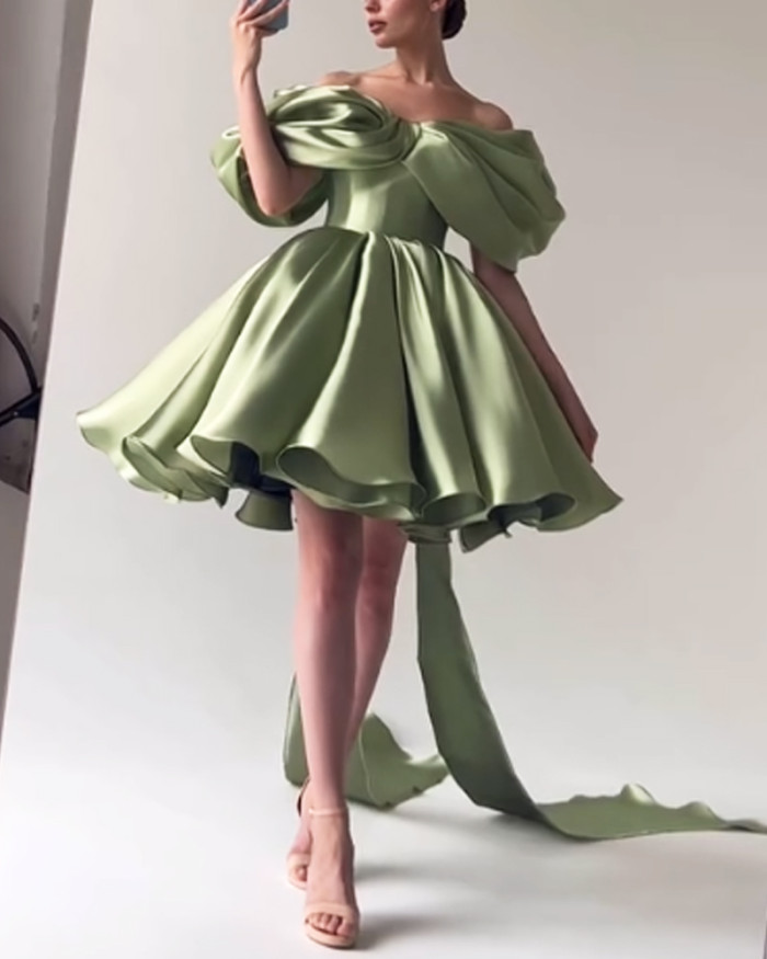 Elegant Solid Color Party Dress