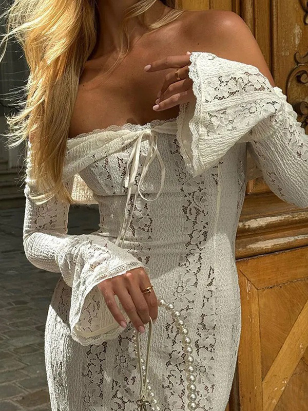 Strapless Shoulder Lace Dress