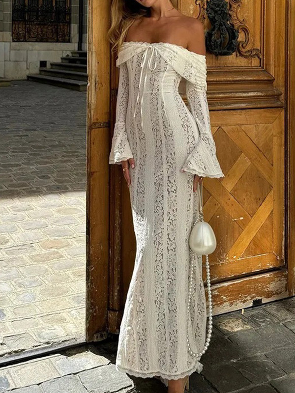 Strapless Shoulder Lace Dress