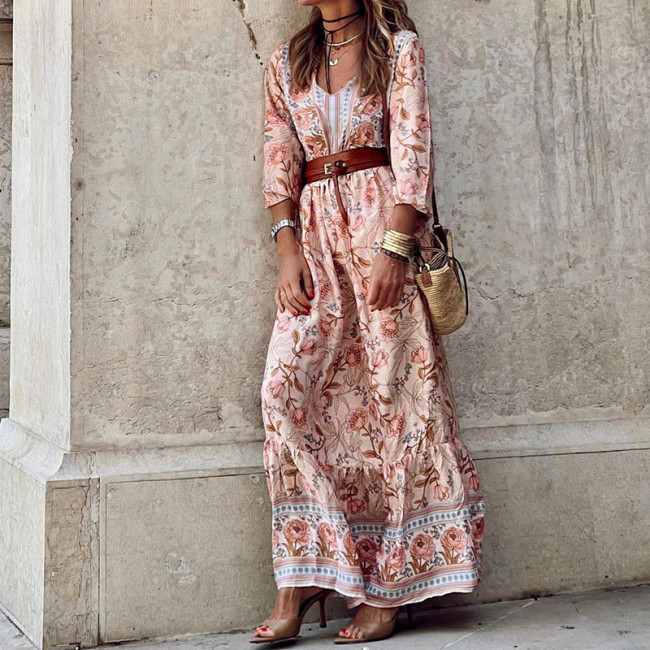 Stylish Boho Print Dress