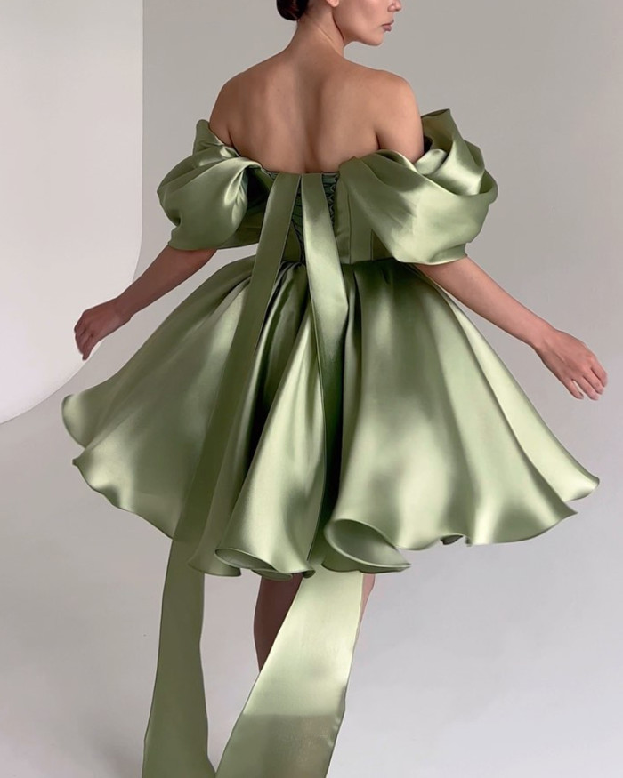 Elegant Solid Color Party Dress