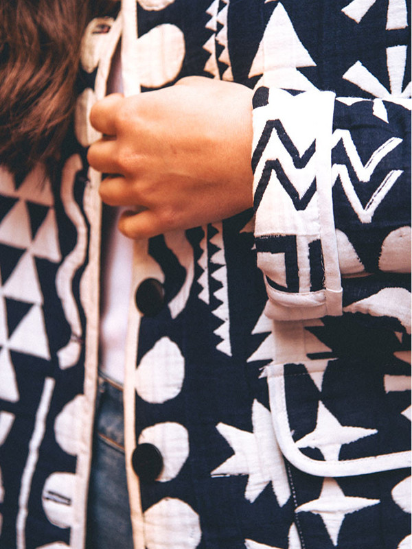 Long Sleeves Loose Contrast Color Printed Reversible Split-Joint Outerwear