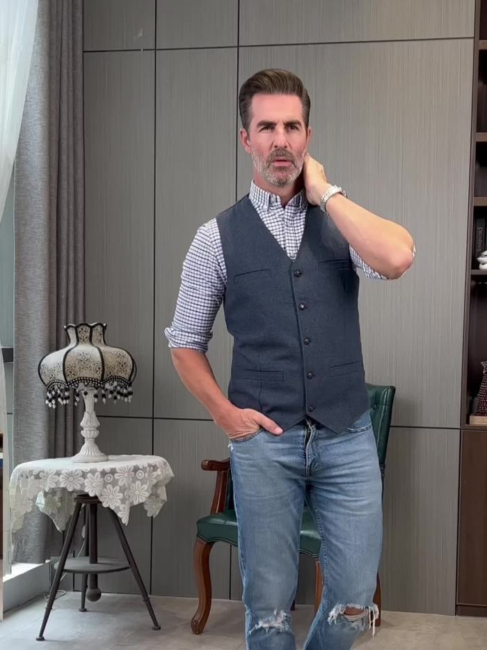 Stylish Men's Solid Color Formal Suit Vest - Vests for Party, Wedding, Prom, and Special Occasions - Adjustable Waistcoat with Classic Design and Comfortable Fit