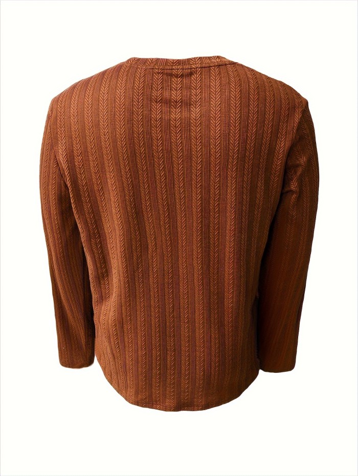 Men's Slim-Fit Long Sleeve T-Shirt - Casual & Stylish, Perfect for Fall\u002FWinter, Machine Washable