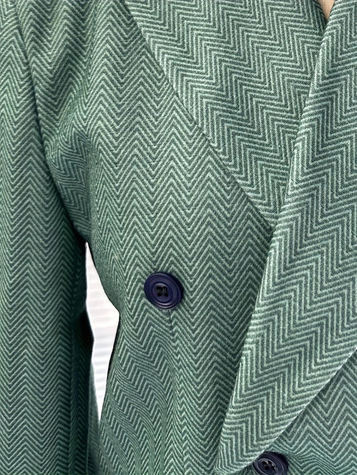 Men's Double Breasted Solid Blazer Suit Jacket - Stylish Casual Wear for Spring and Fall Business Banquets, Parties, and Formal Events with Classic Lapel Design