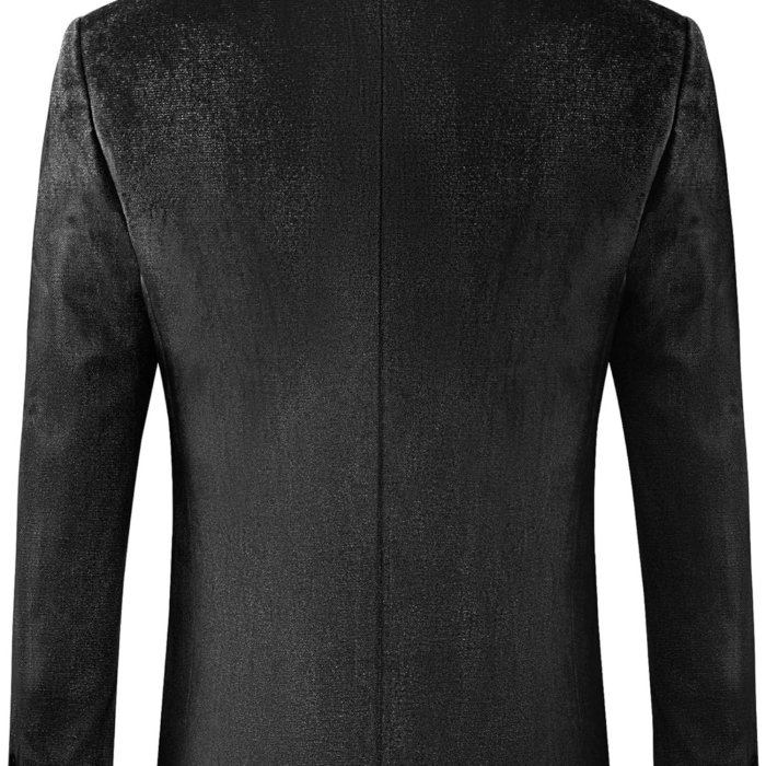 Plus Size Velvet One Button MAGE MALE Men's Slim Fit Suit Blazer Shawl Lapel Dinner Prom Wedding Tuxedo Jacket