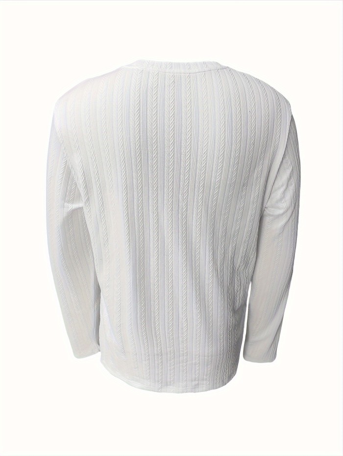 Men's Slim-Fit Long Sleeve T-Shirt - Casual & Stylish, Perfect for Fall\u002FWinter, Machine Washable