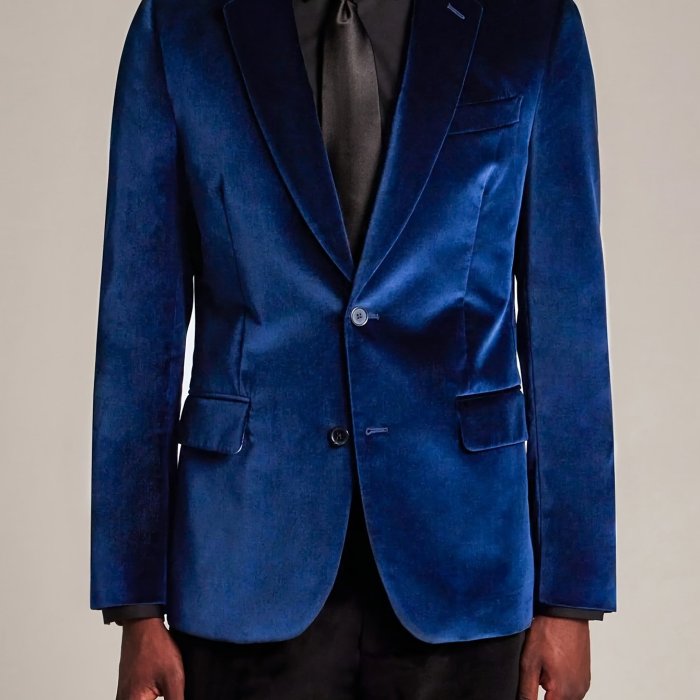 Stylish Velvet Blazer Jacket - Men's Single Breasted Suit Jackets with Notch Lapel Collar, Sealed Pockets, Formal Business and Banquet Wear for Special Occasions