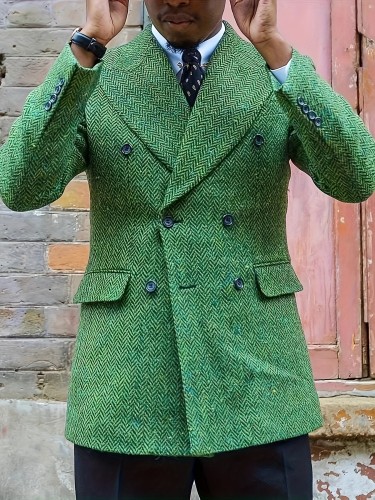 Men's Double Breasted Solid Blazer Suit Jacket - Stylish Casual Wear for Spring and Fall Business Banquets, Parties, and Formal Events with Classic Lapel Design