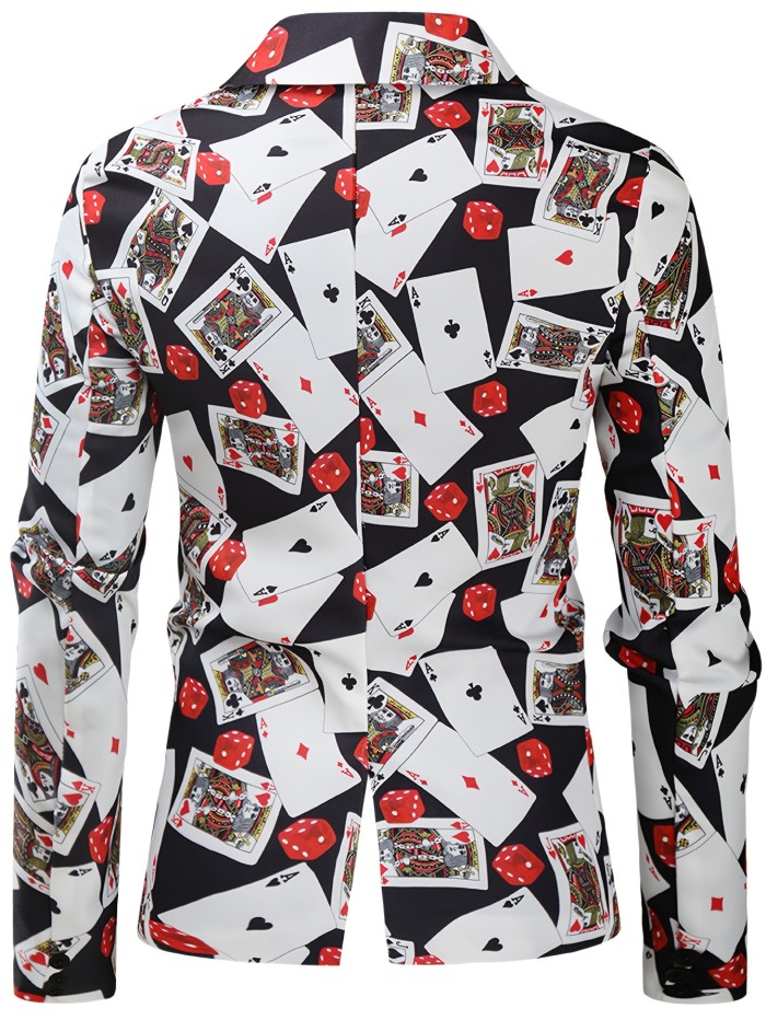 3D Geometric Blazer Jacket - Vibrant Digital Print, Slim Fit, Casual Party Suit Coat for Men - Perfect for Fashionable Evening Occasions