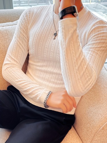 Men's Slim-Fit Long Sleeve T-Shirt - Casual & Stylish, Perfect for Fall\u002FWinter, Machine Washable