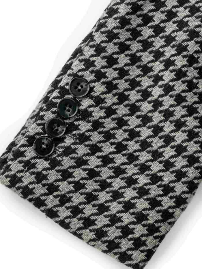 Men's Classic Houndstooth Double-Breasted Blazer - Casual & Elegant, Long Sleeve with Real Pockets, Perfect for All Seasons