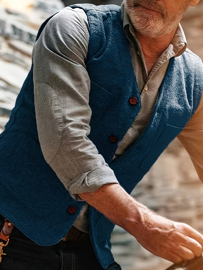 Tweed Waistcoat Vest - Sleek Sleeveless Design, Stylish V-Neckline, Timeless Classic Fit for Comfortable Wear - Perfect for Elevating Casual Outfits, Available in a Range of Solid Colors