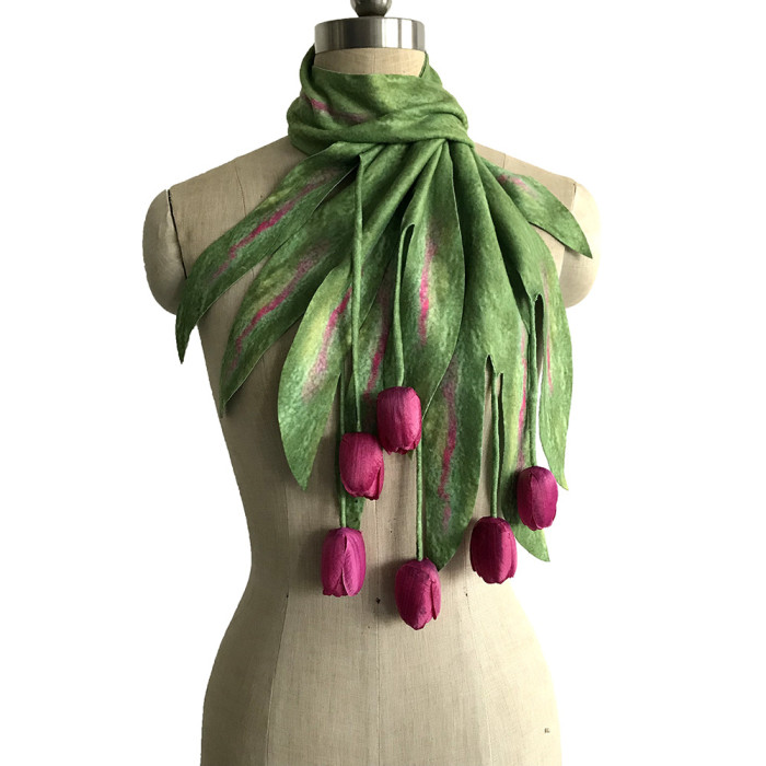 Fashion 3D Flower Print Scarf