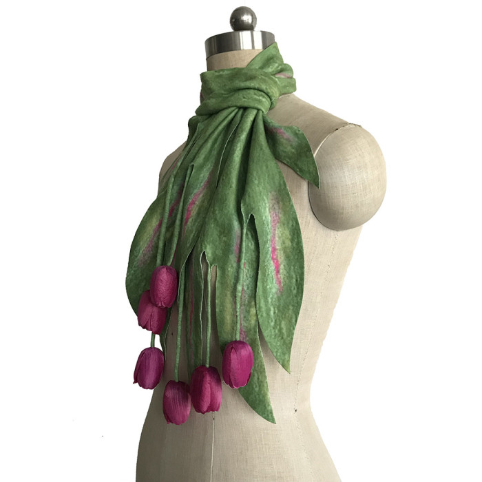 Fashion 3D Flower Print Scarf