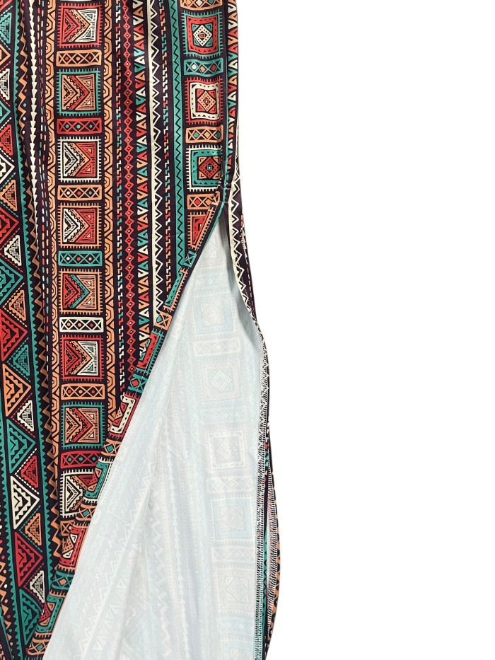 Boho-Chic Women's Joggers with Tie Waist - Spring\u002FSummer Collection, Breathable Polyester Blend, Machine Washable