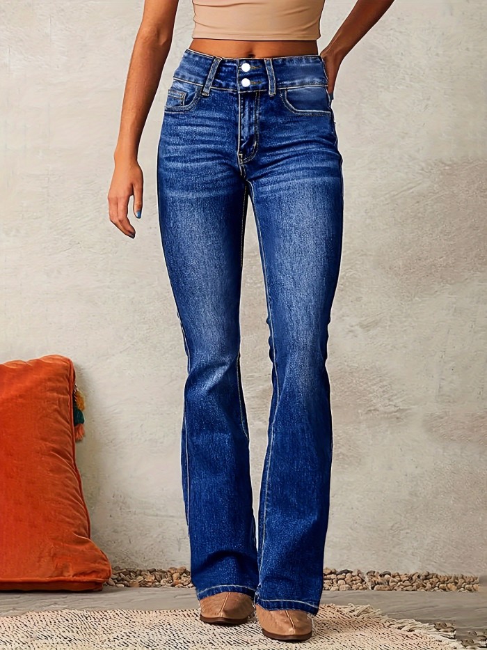 High-Waisted High-Rise Skinny Jeans With Zipper Fly, Stretch Fabric Blend, Four-Season Streetwear, High-Rise, Tight Fit, No Pattern, Long Length, High-Rise Waist, Knit Fabric, Machine Washable