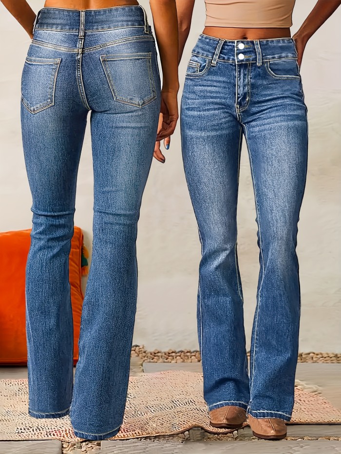 High-Waisted High-Rise Skinny Jeans With Zipper Fly, Stretch Fabric Blend, Four-Season Streetwear, High-Rise, Tight Fit, No Pattern, Long Length, High-Rise Waist, Knit Fabric, Machine Washable
