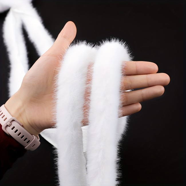 39.4  Faux Mink Fur Trim - DIY Sewing & Craft Accessory for Cheongsam, Christmas Decorations & Apparel Embellishments