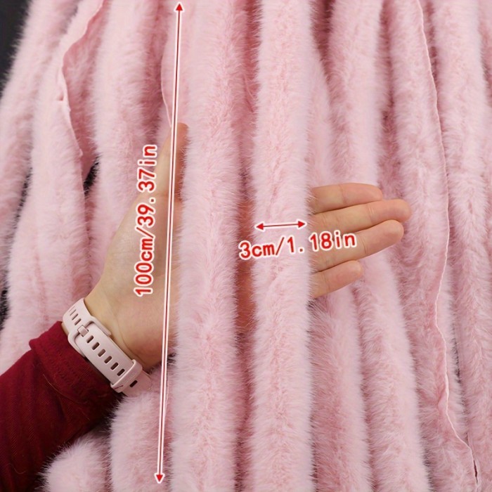 39.4  Faux Mink Fur Trim - DIY Sewing & Craft Accessory for Cheongsam, Christmas Decorations & Apparel Embellishments