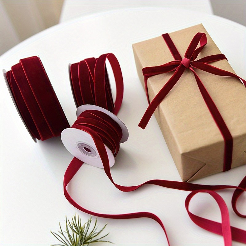 Velvet Ribbon for Gift Wrapping, Bow Making, Christmas Decoration,New Year'S Gift- 9.4 Yards Single Face Satin Polyester Fabric Ribbon Trim in DIY Bow Accessories, Happy Valentine'S Day Valentine'S