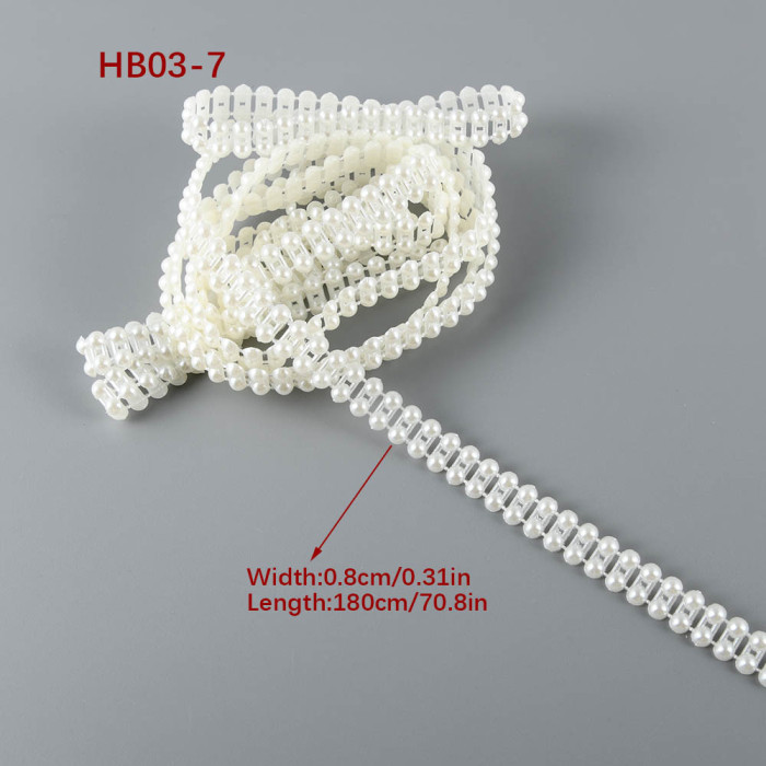 70.8in Length ABS Flatback Imitation Pearl Beads Chain Sewing Trim Cake Decoration Makeup And Wedding Arrangements Party Home Decor DIY Birthday Party Decoration Ornaments