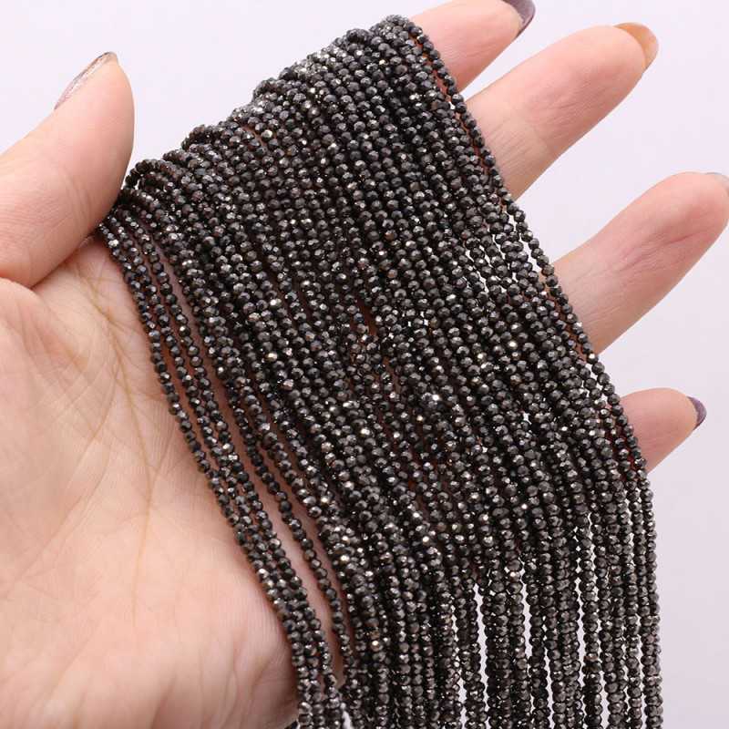 Natural Semi-Precious Stone Crystal Quartz Loose Beads Plating Color 2mm For Jewelry Making DIY Bracelet Necklace Lenght 14.96inch Christmas, Thanksgiving, New Year's gifts