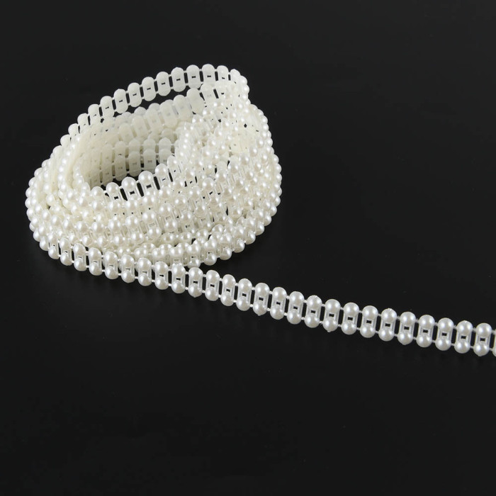 70.8in Length ABS Flatback Imitation Pearl Beads Chain Sewing Trim Cake Decoration Makeup And Wedding Arrangements Party Home Decor DIY Birthday Party Decoration Ornaments