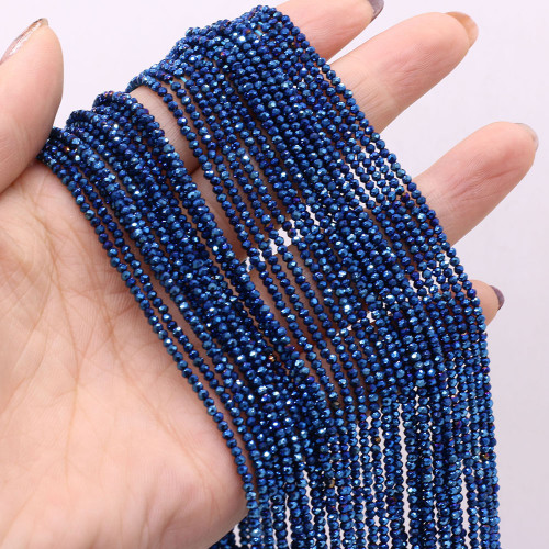 Natural Semi-Precious Stone Crystal Quartz Loose Beads Plating Color 2mm For Jewelry Making DIY Bracelet Necklace Lenght 14.96inch Christmas, Thanksgiving, New Year's gifts