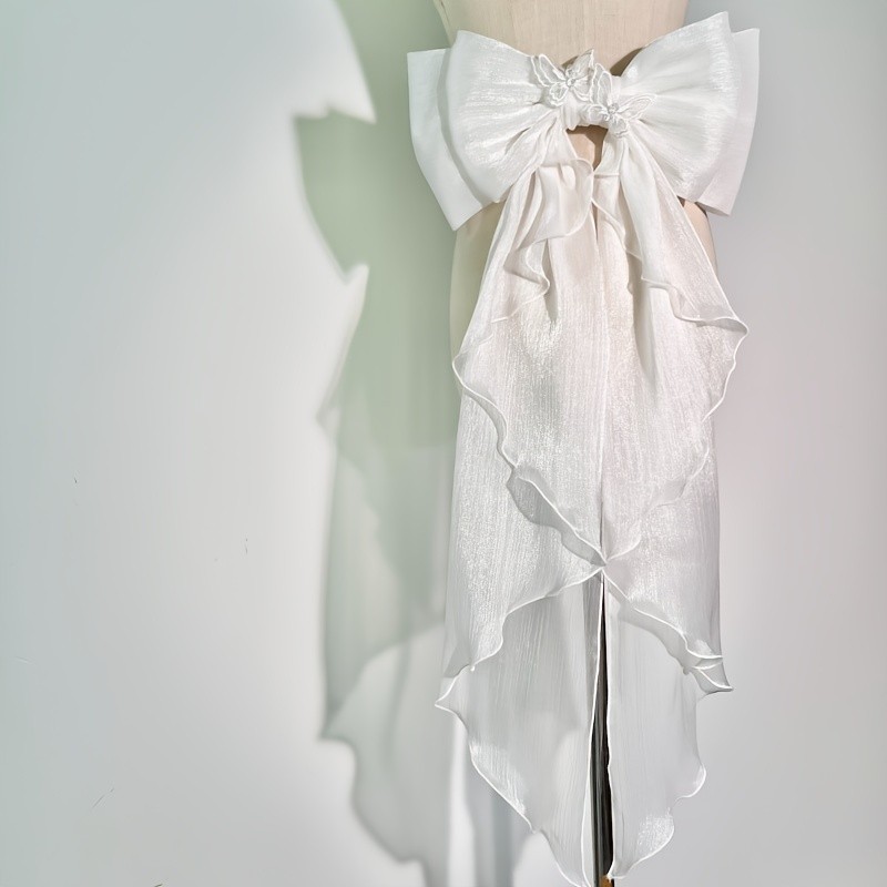 Elegant Butterfly Mesh Bow with Pin - Fabric Dress Accessory for DIY Crafts & Decorations