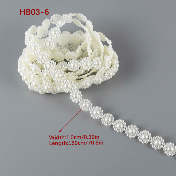 70.8in Length ABS Flatback Imitation Pearl Beads Chain Sewing Trim Cake Decoration Makeup And Wedding Arrangements Party Home Decor DIY Birthday Party Decoration Ornaments