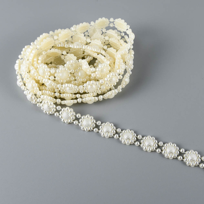 70.8in Length ABS Flatback Imitation Pearl Beads Chain Sewing Trim Cake Decoration Makeup And Wedding Arrangements Party Home Decor DIY Birthday Party Decoration Ornaments