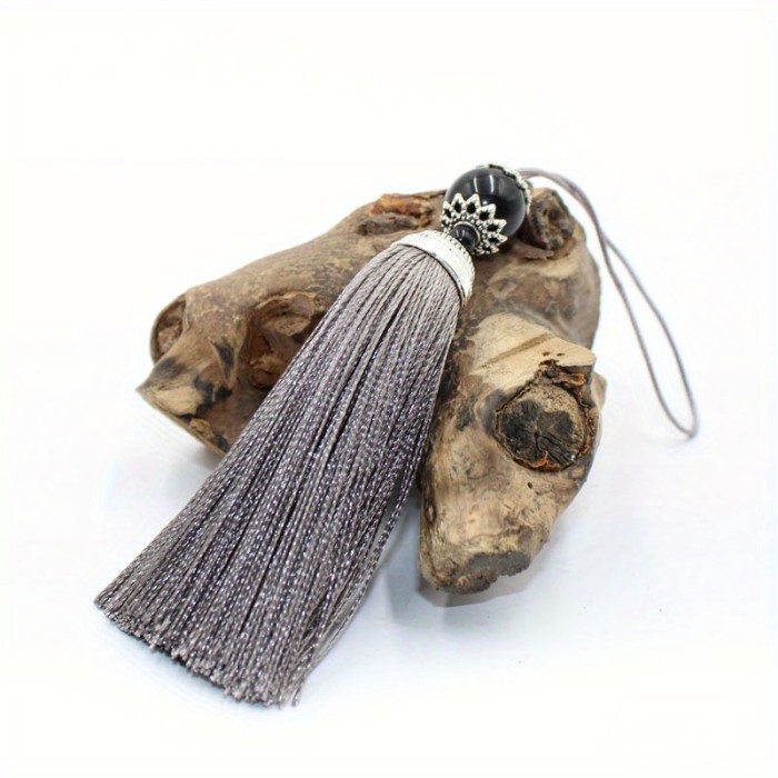 Vintage Chinese Hand Woven Polyester Tassel Pendant - Multi-Functional DIY Decorative Accessory, No Feathers, Electricity-Free, 1 Pc