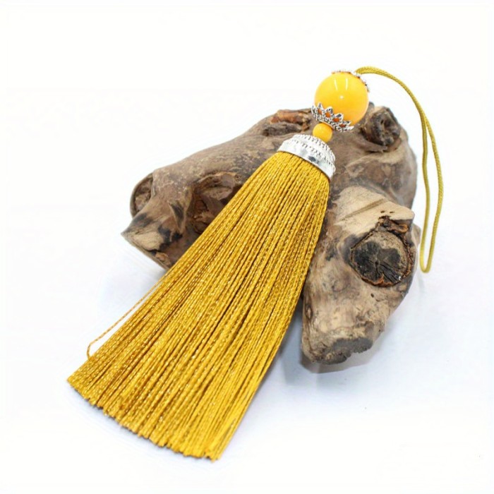 Vintage Chinese Hand Woven Polyester Tassel Pendant - Multi-Functional DIY Decorative Accessory, No Feathers, Electricity-Free, 1 Pc