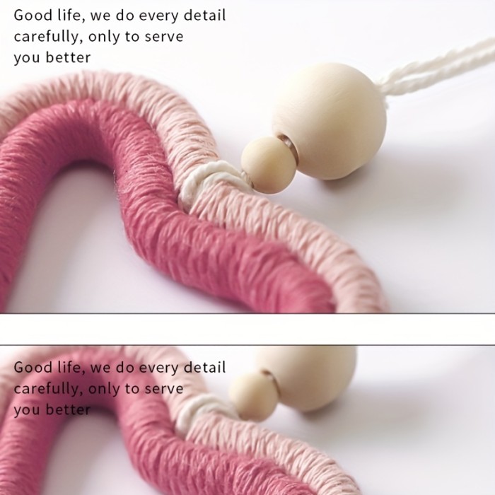 Hand-woven Tassel Pendant, Pink Heart Love Heart Car Hanging Ornament, Women's Bag Room Aesthetic Accessory with Rearview Mirror Pendant
