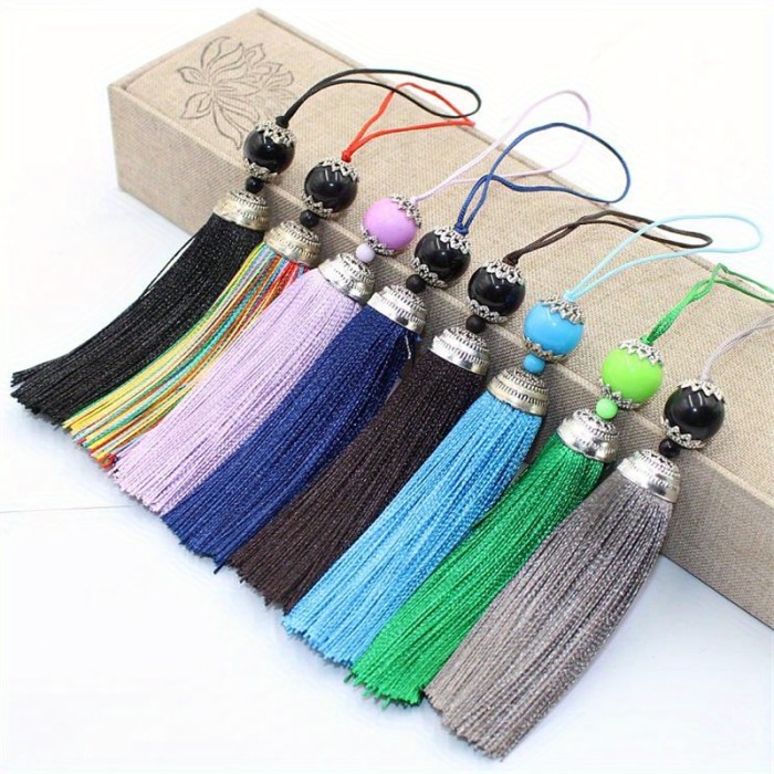 Vintage Chinese Hand Woven Polyester Tassel Pendant - Multi-Functional DIY Decorative Accessory, No Feathers, Electricity-Free, 1 Pc