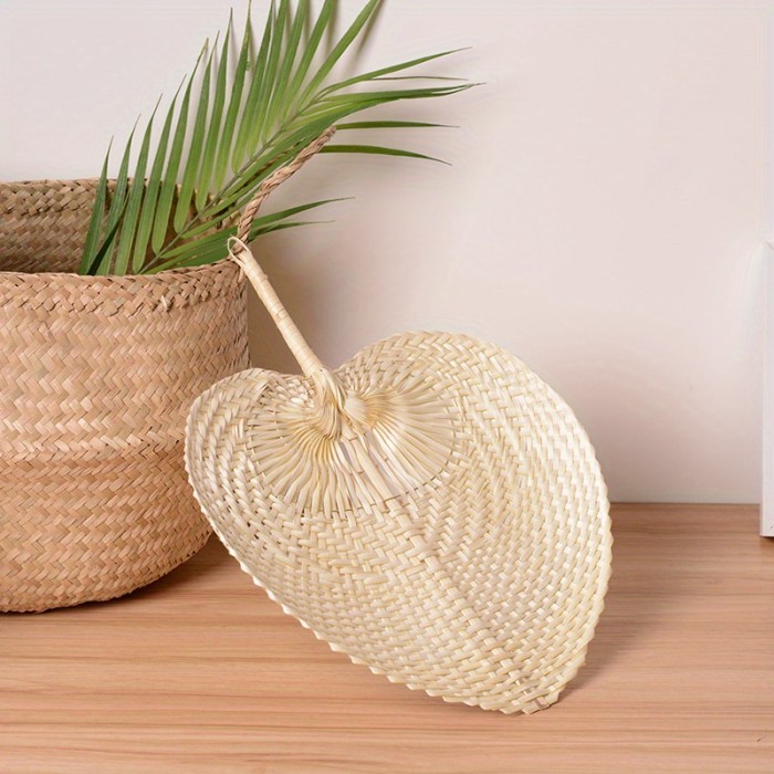 1pc Exquisite Peach-Shaped Bamboo Handheld Fan - Unique Traditional Design, Natural Cooling, Party Prop, Decorative Accessory for Home, Living Room, Office - Perfect Gift for Mothers Day, New Year, Easter