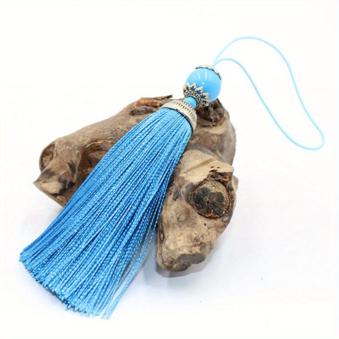 Vintage Chinese Hand Woven Polyester Tassel Pendant - Multi-Functional DIY Decorative Accessory, No Feathers, Electricity-Free, 1 Pc