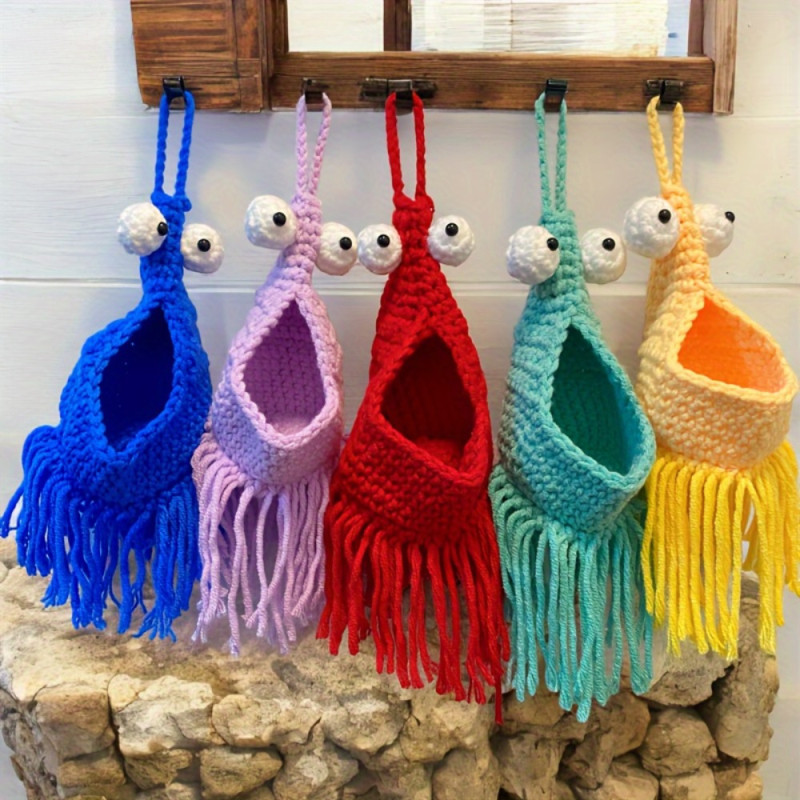 1 piece lobster shaped crochet plant ornament - plush home decoration and car seat wall decoration
