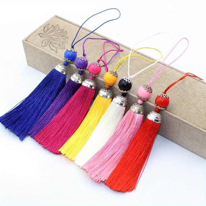 Vintage Chinese Hand Woven Polyester Tassel Pendant - Multi-Functional DIY Decorative Accessory, No Feathers, Electricity-Free, 1 Pc
