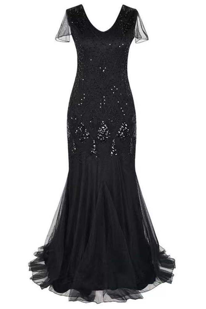 Elegant Formal Beading Zipper V Neck Evening Dress Dresses(5 Colors)