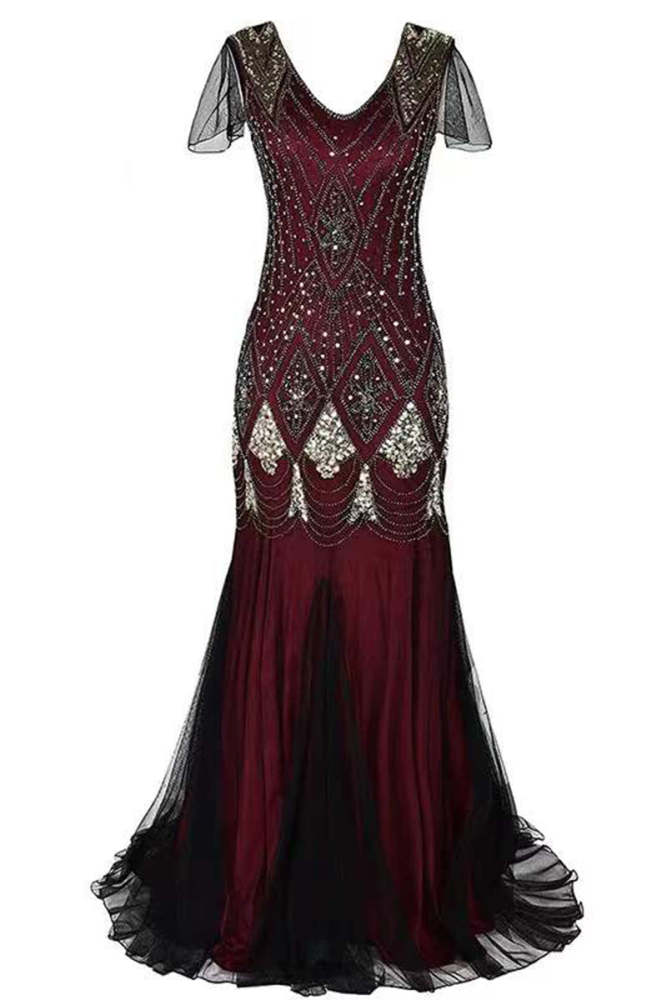 Elegant Formal Beading Zipper V Neck Evening Dress Dresses(5 Colors)