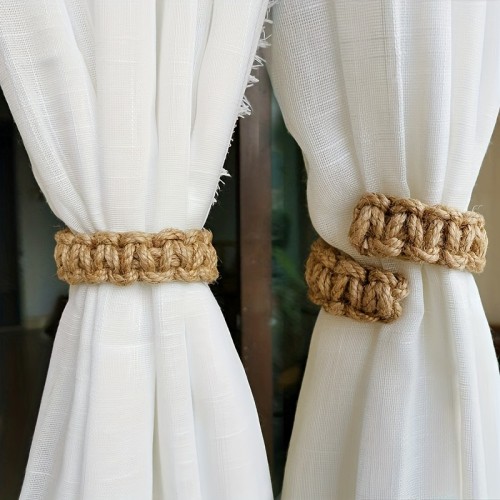 1\u002F4PC Curtain Tiebck, Curtain Tie Rope Braided Curtain Clip Curtain Holdback For Bedroom Living Room Home Decor