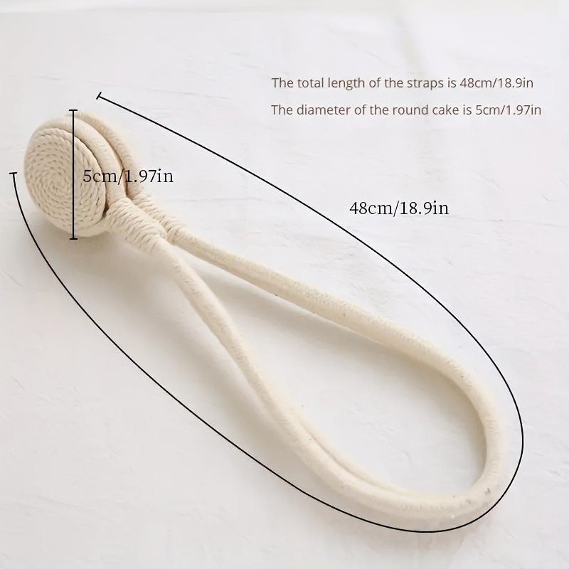 2pcs Handcrafted Curtain Tiebacks with Creative No-Drill Tassels, Vintage Style Home Decor Accessory, 1.97x18.9 inches