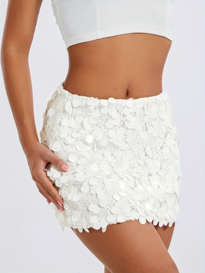 Women'S Sparkle Sequin Skirt Glitter Mini Skirt Belly Dance Short Skirt Clubwear Festival Costume